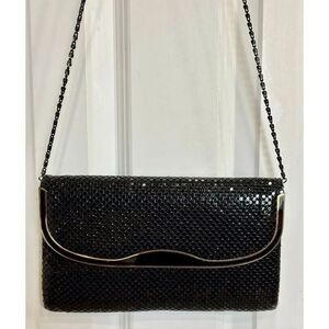 Y&S HANDBAGS - Vintage Black Metal Mesh "Glomesh" Clutch or Shoulder Bag